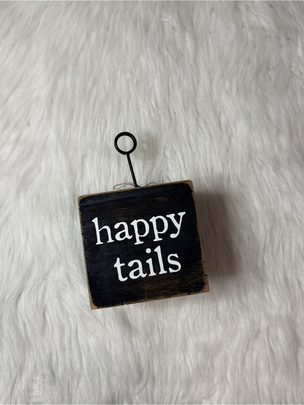 Mud Pie Happy Tails Wooden Block Photo Holder